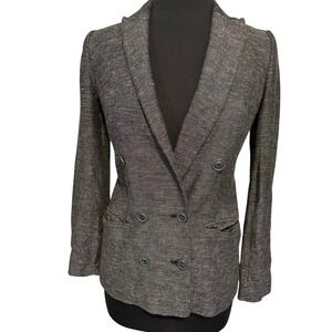 Buckley Linen Blend Double Breasted‎ Blazer Size 0 Fully Lined